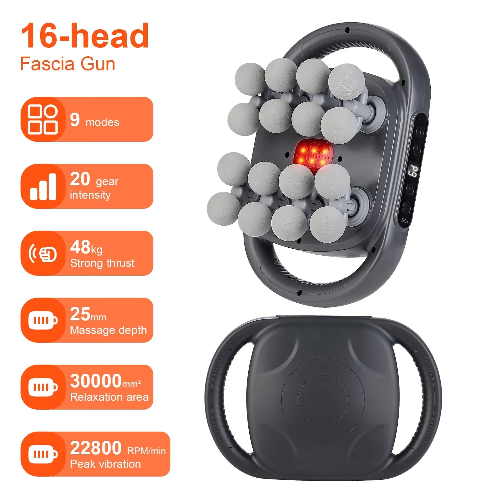 Solfix 16-Head Deep Tissue Body Massager Gun